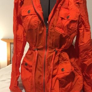 Orange rain coat
